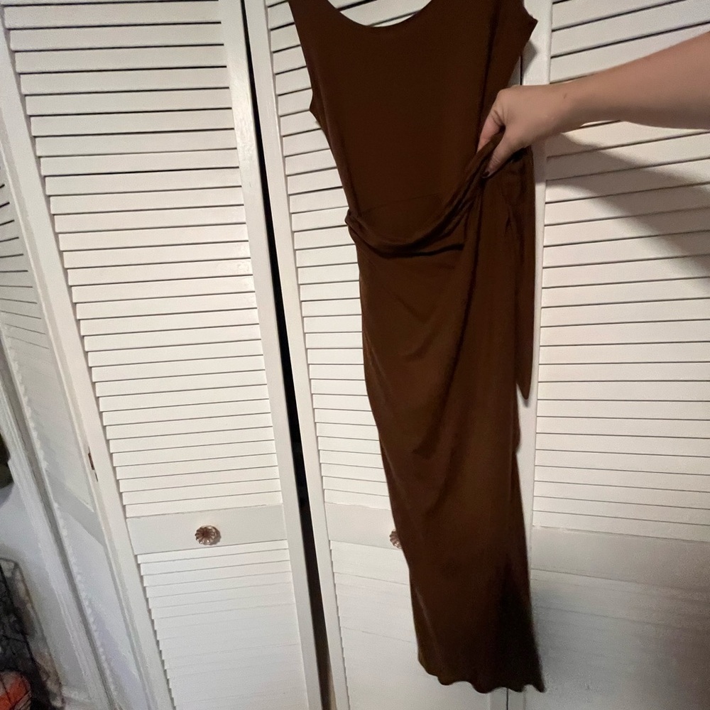 Reformation Wrap Brown Sleeveless Dress
